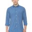 Mens Slim Collar Slub Casual Shirt