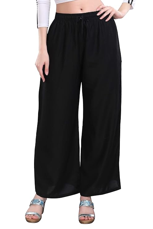 Reyon Regular Fit Palazzo Pants